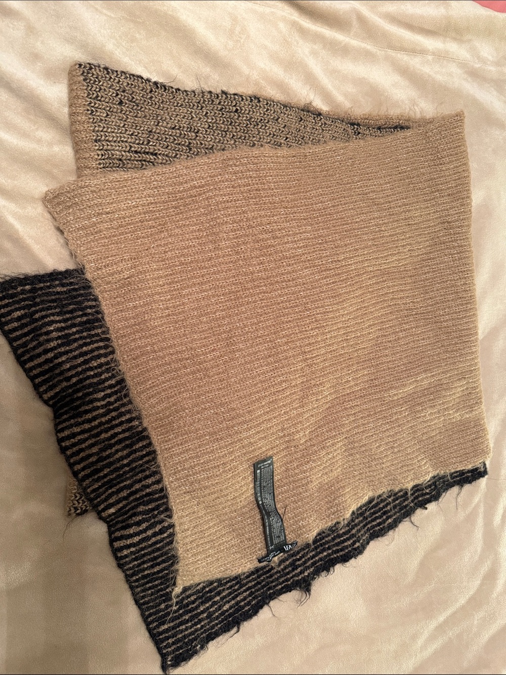 Zara Knit Reversible Skirt in Beige and Black